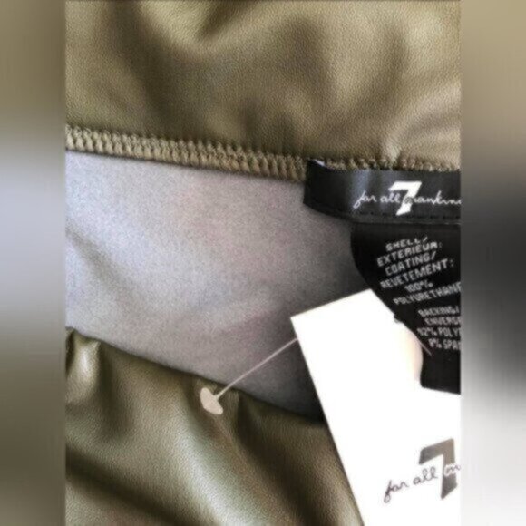 7 For All Mankind Vegan Leather Leggings / Pants High Waistv NWT sz Lrg - Picture 7 of 7